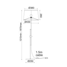 ACA ACA Lighting Textile stojanové svítidlo ML306421FS