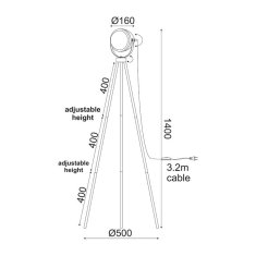 ACA ACA Lighting Vintage stojanové svítidlo ML306131FBK