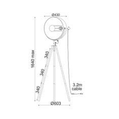 ACA ACA Lighting Floor a amp;Table stojanové svítidlo ML306681FBG