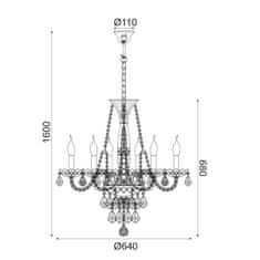 ACA ACA Lighting Crystal závěsné svítidlo BLK80046PCG