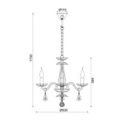 ACA ACA Lighting Crystal závěsné svítidlo BLK80383PCC