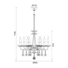 ACA ACA Lighting Crystal závěsné svítidlo BLK80388PCC