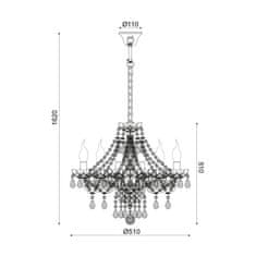 ACA ACA Lighting Crystal závěsné svítidlo BLK80416PCC