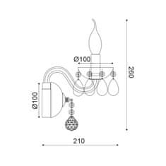 ACA ACA Lighting Crystal nástěnné svítidlo BLK82041WSGC