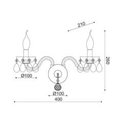 ACA ACA Lighting Crystal nástěnné svítidlo BLK82042WCC