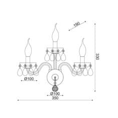 ACA ACA Lighting Crystal nástěnné svítidlo BLK82043WCC