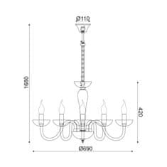 ACA ACA Lighting Crystal závěsné svítidlo BLK82185PCNC