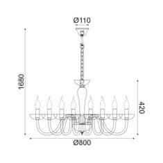 ACA ACA Lighting Crystal závěsné svítidlo BLK82188PSGC