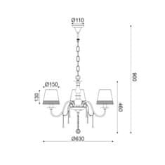 ACA ACA Lighting Textile závěsné svítidlo EG167283PBW