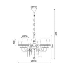 ACA ACA Lighting Textile závěsné svítidlo EG167285PBW