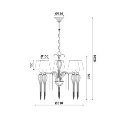 ACA ACA Lighting Textile závěsné svítidlo EG170305PWFG