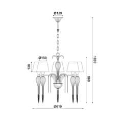 ACA ACA Lighting Textile závěsné svítidlo EG170305PWRG