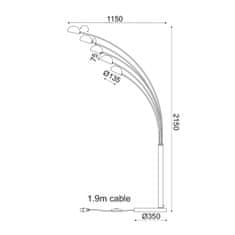 ACA ACA Lighting Floor a amp;Table stojanové svítidlo ML312461FB