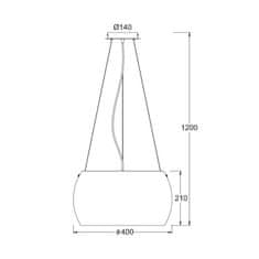 ACA ACA Lighting Style závěsné svítidlo CX1009P40WH