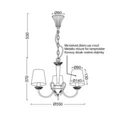 ACA ACA Lighting Textile závěsné svítidlo DL8313