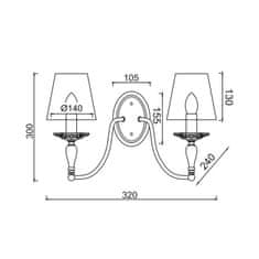 ACA ACA Lighting Textile nástěnné svítidlo DL9502WWB