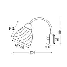 ACA ACA Lighting Prim nástěnné svítidlo DLX7391WBR