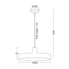 ACA ACA Lighting Prim závěsné svítidlo OD5392SGY