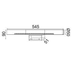 ACA ACA Lighting nástěnné LED SMD 13W 4000K 980lm IP44 TINKI akryl plus kov 55X5,1X9CM TNK75180413W