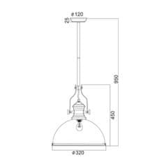 ACA ACA Lighting Vintage závěsné svítidlo KS1300P311BK