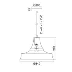 ACA ACA Lighting Vintage závěsné svítidlo KS1477P1BK