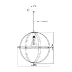 ACA ACA Lighting Vintage závěsné svítidlo KS1483P1BK