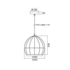 ACA ACA Lighting Vintage závěsné svítidlo KS202925BK