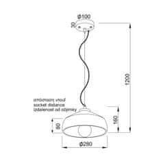 ACA ACA Lighting Vintage závěsné svítidlo V351581P