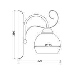 ACA ACA Lighting Elegant nástěnné svítidlo DL11691W