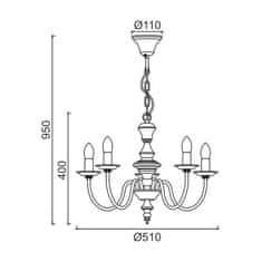 ACA ACA Lighting Elegant závěsné svítidlo DL9315PAG