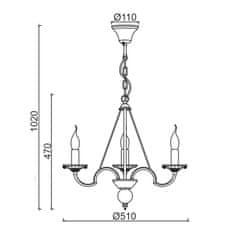 ACA ACA Lighting Elegant závěsné svítidlo DL9363PWG