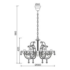 ACA ACA Lighting Elegant závěsné svítidlo DLA12155P