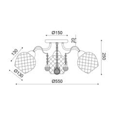 ACA ACA Lighting Elegant stropní svítidlo EG165883C