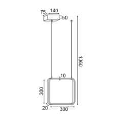 ACA ACA Lighting Decoled LED závěsné svítidlo V30LEDP30BK