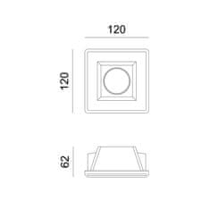 ACA ACA Lighting Gypsum zapuštěné bodové sádrové svítidlo G90011C