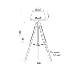 ACA ACA Lighting Floor a Table stojanové svítidlo TF17701FOBB