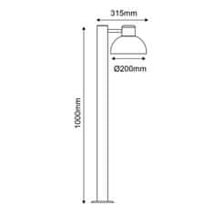 ACA ACA Lighting Garden Pole venkovní stojací svítidlo BERO1POBK