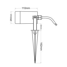 ACA ACA Lighting Garden Spot venkovní bodové svítidlo se zápichem svítidlo SL7030G