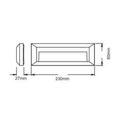 ACA ACA Lighting LED venkovní nástěnné svítidlo hranaté šedá 230V AC IP65 2W 3000K 100LM RA80 SLIM32N