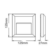 ACA ACA Lighting LED venkovní nástěnné svítidlo hranaté bílá 230V AC IP65 1.5W 3000K 100LM RA80 SLIM52NW