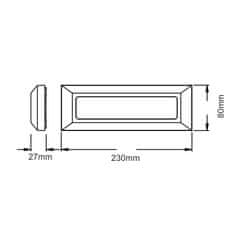 ACA ACA Lighting LED venkovní nástěnné svítidlo hranaté šedá 230V AC IP65 4W 3000K 290LM RA80 SLIM31N