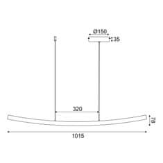 ACA ACA Lighting závěsné svítidlo LED 20W 3000K 1400lm NAAVA bílá hliník IP20 102X15X110CM YL1721LEDPWH