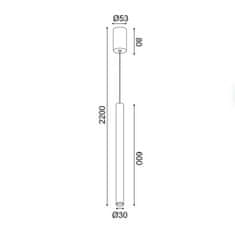 ACA ACA Lighting závěsné svítidlo LED 5W 3000K 400lm FINO bílá kov IP20 D3XD5,3XH220CM RA31LEDP60WH