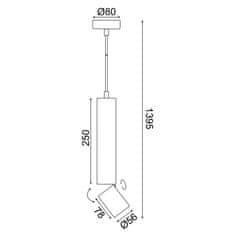 ACA ACA Lighting závěsné svítidlo 1XGU10 BABEL šedá kov IP20 D5,6XD8XH140CM RA3551PGY