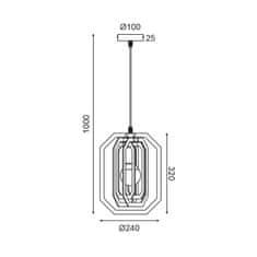 ACA ACA Lighting závěsné svítidlo 1XE27 světle hnědá kůže MDF D24XH100CM TRITON ZM391P24WLL