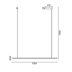 ACA ACA Lighting závěsné svítidlo LED 18W 3000K 1440lm mosaz TOUCH DIMMER 105X1,8XH150CM AVENUE ZM16LEDP105AB