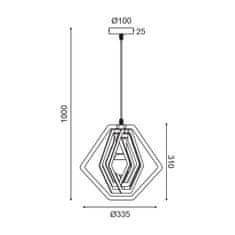 ACA ACA Lighting závěsné svítidlo 1XE27 světle hnědá kůže MDF D34XH100CM TRITON ZM391P34WLL