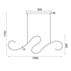 ACA ACA Lighting závěsné svítidlo LED 27W 3000K 1890lm CALISTA bílá hliník IP20 110X6XH175CM YL1809LEDPWH