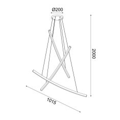 ACA ACA Lighting závěsné svítidlo LED 60W 3000K 4200lm NAAVA bílá hliník IP20 102X15X110CM YL1723LEDPWH