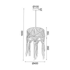 ACA ACA Lighting závěsné svítidlo 1XE27 THASSOS bílá vlna D40XH165CM TF20221P